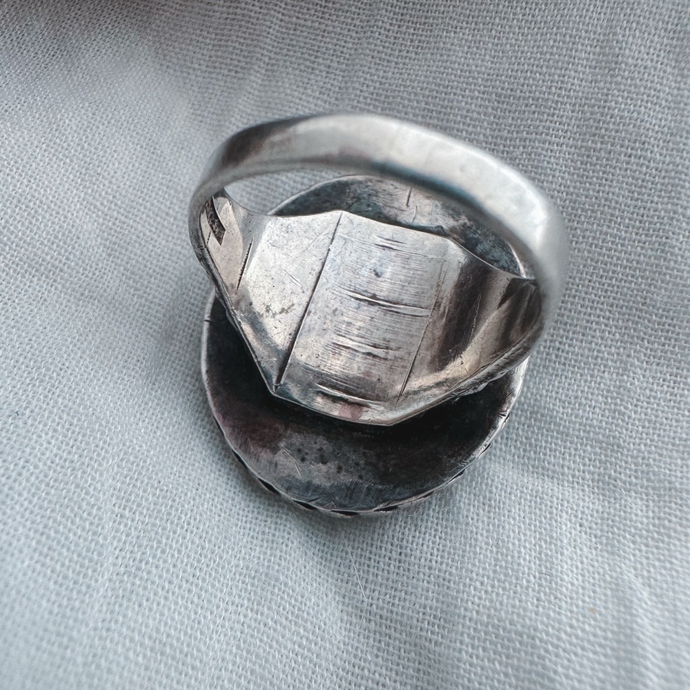 Vintage Size 7 turquoise and silver ring - Picture 3 of 4